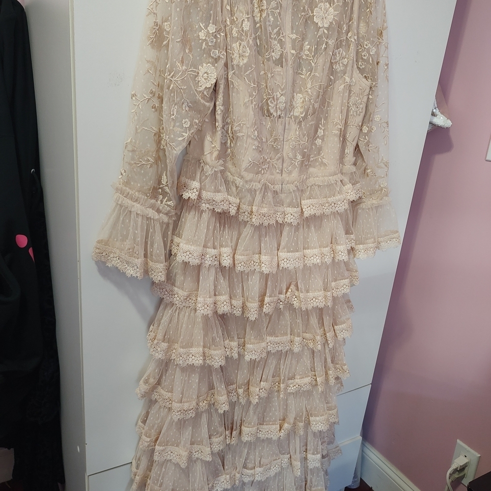 Mac Duggal Cream Lace Dress - Picture 3 of 5